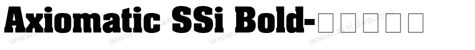 Axiomatic SSi Bold字体转换